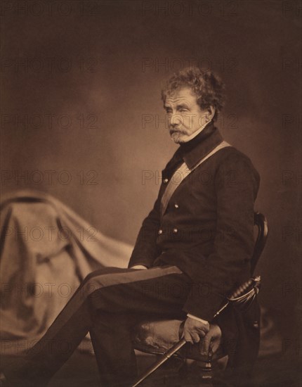 British Lieutenant-General Sir Colin Campbell, Seated Portrait, Crimean War, Crimea, Ukraine, by Roger Fenton, 1855