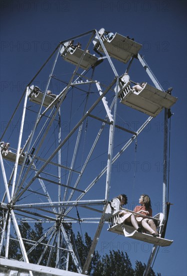 Group of People on Ferris Wheel at State Fair, Rutland, Vermont, USA, Jack Delano for Farm Security Administration - Office of War Information, September 1941