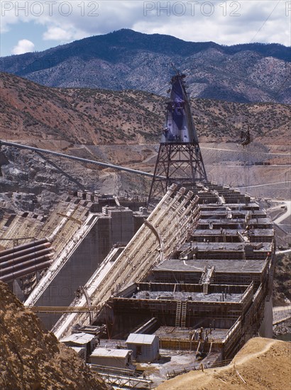 Shasta Dam Under Construction, Russell Lee for Farm Security Administration - Office of War Information, June 1942