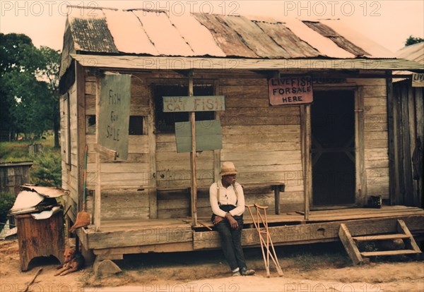 Rural Store with Live Fish for Sale, Natchitoches, Louisiana, USA, Marion Post Wolcott for Farm Security Administration, July 1940