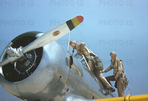 Two Aviation Cadets at Naval Air Base, Corpus Christi, Texas, USA, Howard R. Hollem for Office of War Information, August 1942