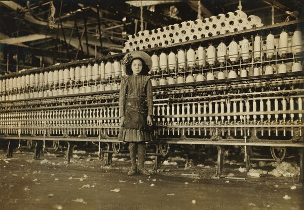Young Spinner in Cotton Mill, Roanoke Virginia, USA, Lewis Hine for National Child Labor Committee, May 1911