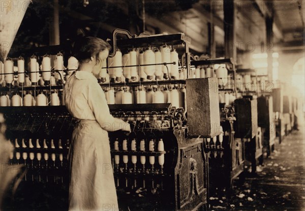 Young Worker in Barker Cotton Mills, Mobile, Alabama, USA, Lewis Hine for National Child Labor Committee, October 1914