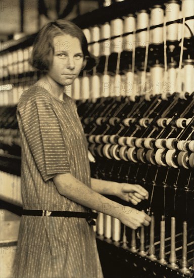 Young Female Worker in Favorable Working Conditions, Three-Quarter-Length Portrait, Cheney Silk Mills, Lewis Hine for National Child Labor Committee, 1924