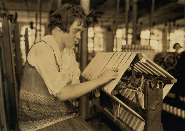 Young Female Worker in Favorable Working Conditions, Half-Length Seated Portrait, Cheney Silk Mills, Lewis Hine for National Child Labor Committee, 1924