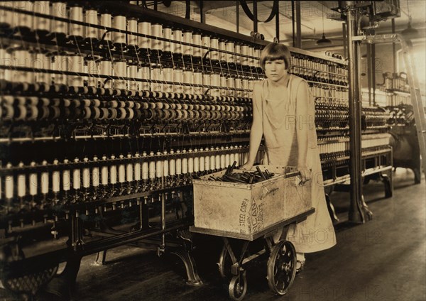 Young Female Worker in Favorable Working Conditions, Half-Length Portrait, Cheney Silk Mills, Lewis Hine for National Child Labor Committee, 1924