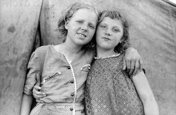 Migrant Children in front of Tent Home, Berrien County, Michigan, USA, John Vachon for Farm Security Administration July 1940