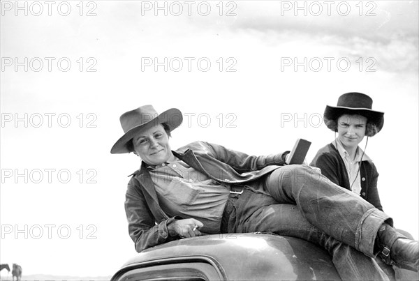 Two Cowgirls, Quarter Circle U Ranch, Montana, USA, Arthur Rothstein for Farm Security Administration, June 1939