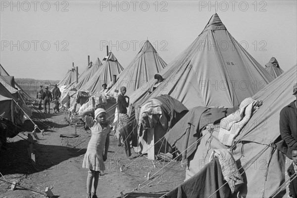 Street of Tents for Flood Refugees, Forrest City, Arkansas, USA, Edwin Locke for U.S. Resettlement Administration, February 1937