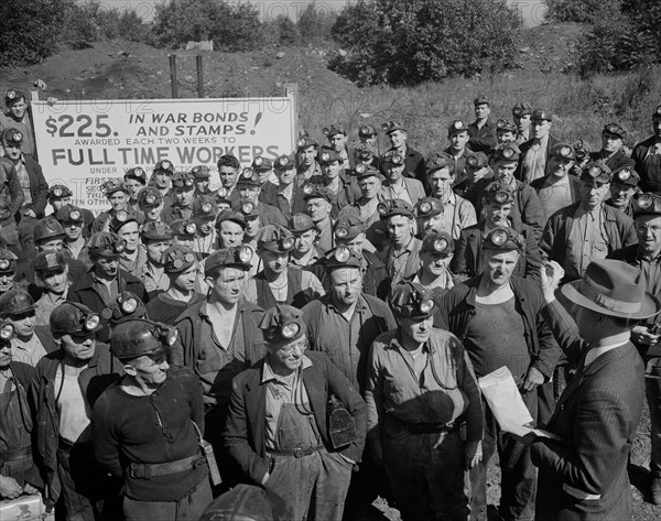 Anthracite Mine Workers at War Bond Rally, Pennsylvania, USA, William Perlitch for Office of War Information, October 1942