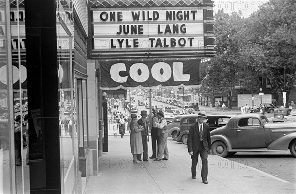 Street Scene and Movie Theater, Lancaster, Ohio, USA, Ben Shahn, U.S. Resettlement Administration, August 1938