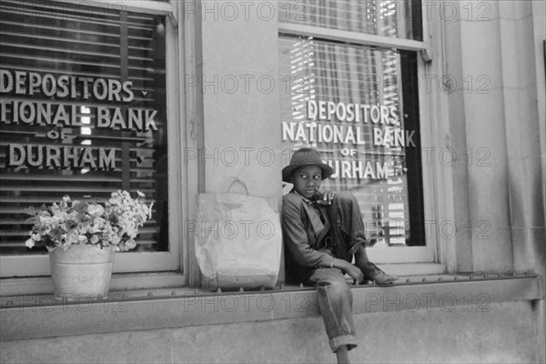 Young Flower Vendor, Durham, North Carolina, USA, Jack Delano, Office of War Information, May 1940