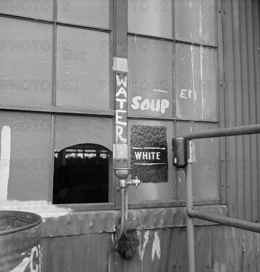 Drinking Fountain Marked "White", Bethlehem-Fairfield Shipyards, Baltimore Maryland, USA, Arthur S. Siegel, Office of War Information, May 1943