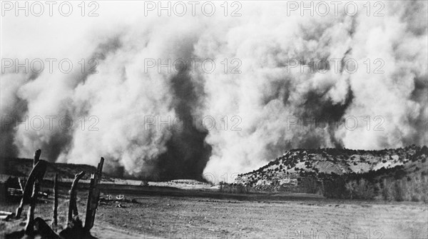 Dust Storm, Baca County, Colorado, USA, J.H. Ward, Farm Security Administration, April 14, 1935
