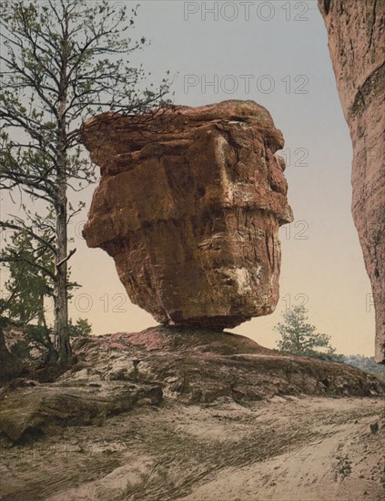 Giant Balancing Sandstone Rock, Garden of the Gods, Colorado Springs, Colorado, USA, William Henry Jackson for Detroit Publishing Company, 1905