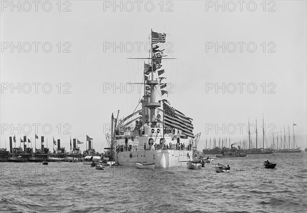 USS Kearsarge, USA, Detroit Publishing Company, 1898