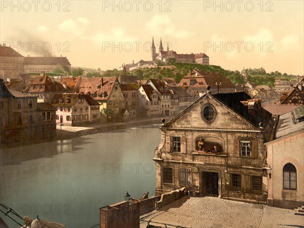 Michaelberg Abbey on Hill, Bamberg, Germany, Photochrome Print, Detroit Publishing Company, 1900