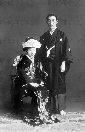 Japanese Wedding Couple, circa 1930