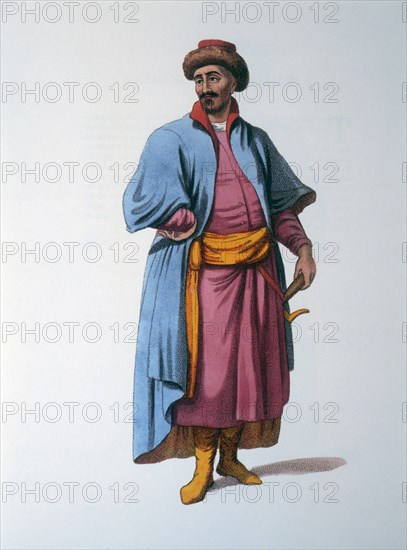 Tartar of Kazan, Costumes of the Russian Empire, Hand-Colored Engraving, circa 1803