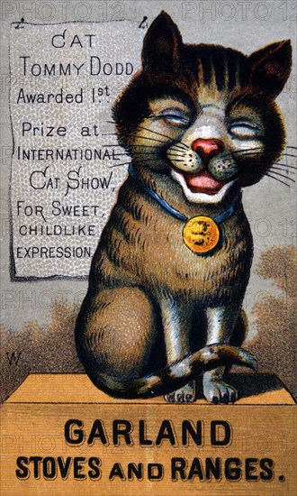 Seated Cat, Garland Stoves and Ranges, Trade Card, circa 1880