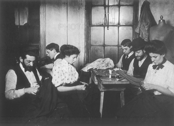 Workers in Sweatshop, New York City, USA, circa 1908 - Glasshouse ...