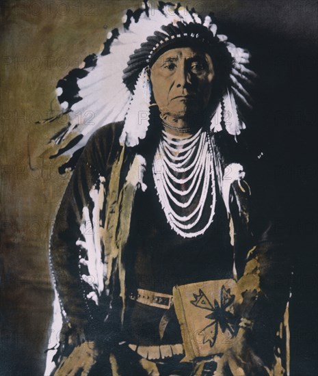 Chief Joseph (1840-1904), Nez Perce Chief, Hand Colored Photograph