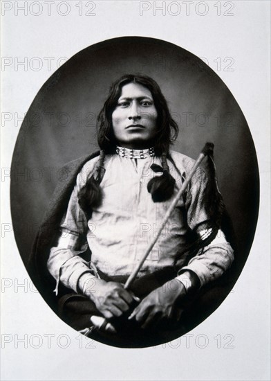 One Bull, Nephew of Sitting Bull, Fort Randall, Dakota Territory, USA, Albumen Photograph, circa 1882