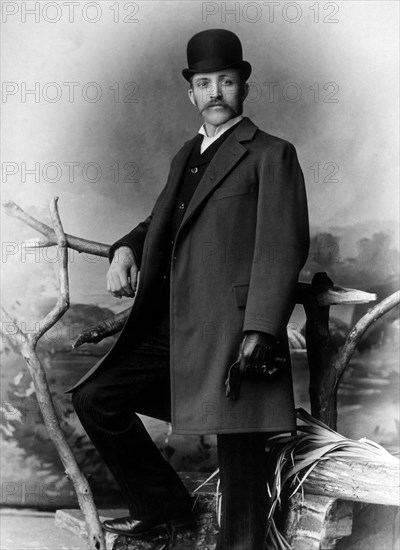 Gentleman Wearing Bowler Hat, Chicago, Illinois, USA, circa 1900