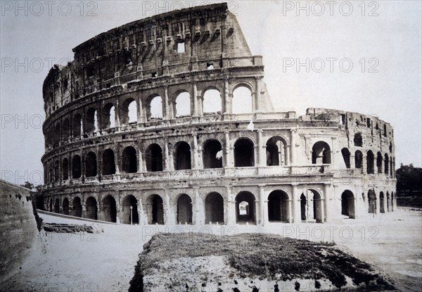 Colosseum, Rome, Italy, Albumen Photograph, circa 1880