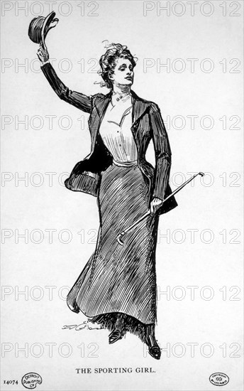 The Sporting Girl, Drawing by Charles Dana Gibson, circa, 1903