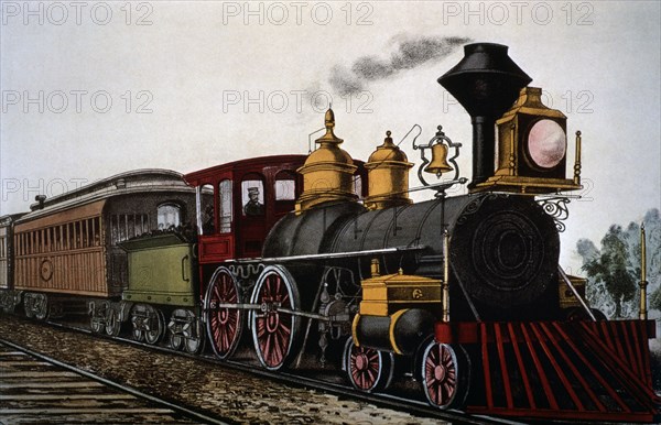 Steam Locomotive Train, Currier & Ives