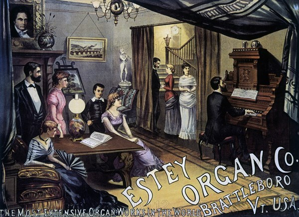 Advertisement for Popular American Parlor Organ, Estey Organ Company, circa 1890