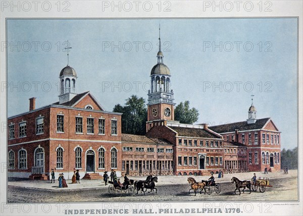 Independence Hall, Philadelphia, Pennsylvania, USA, Currier & Ives