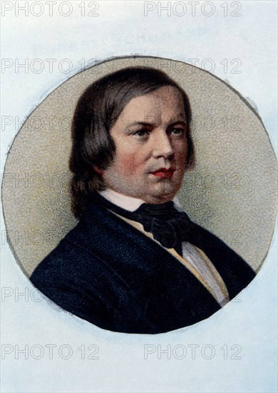 Robert Schumann (1810-1856), German Composer, Portrait, Lithograph