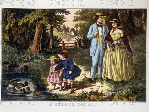 Summer Ramble, Currier & Ives, Lithograph