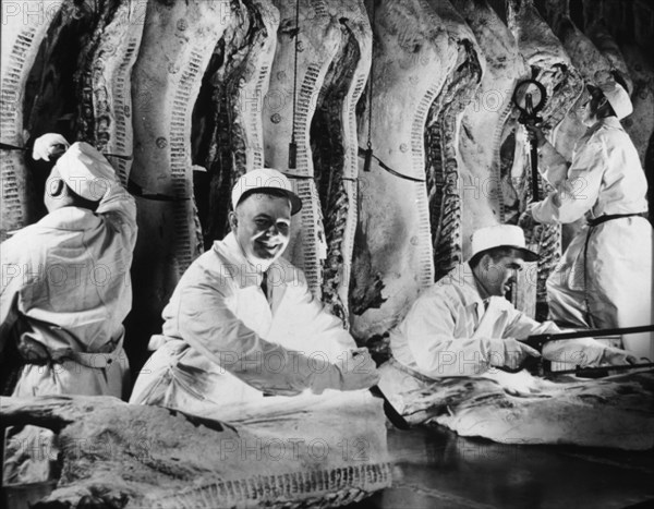 Butchers in Meat Packing House, Chicago, Illinois, USA, circa 1944