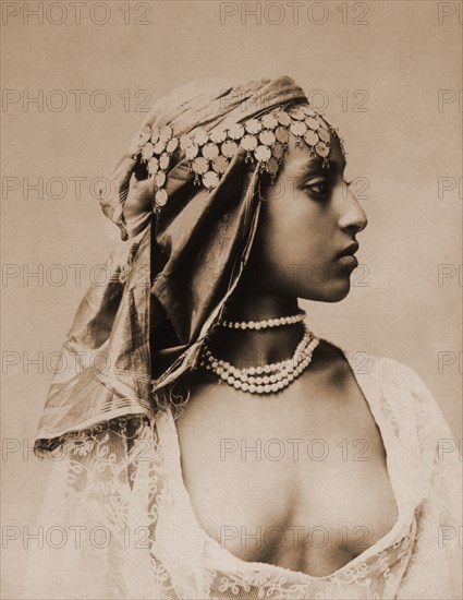 Egyptian Woman, Cairo, Egypt, Albumen Photograph, circa 1870