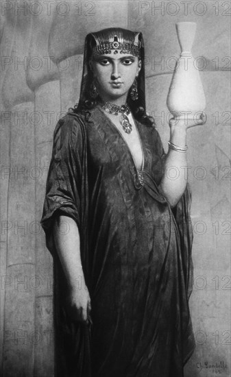 Woman of Thebes, Engraving, 19th Century