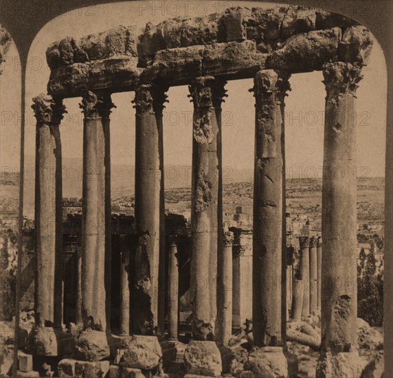 Temple of Jupiter, Baalbek, Syria, Single Image of Stereo Card, circa 1905