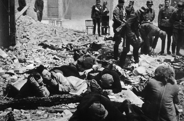 German Soldiers Inspecting the Dead in Warsaw Ghetto, Poland, 1943