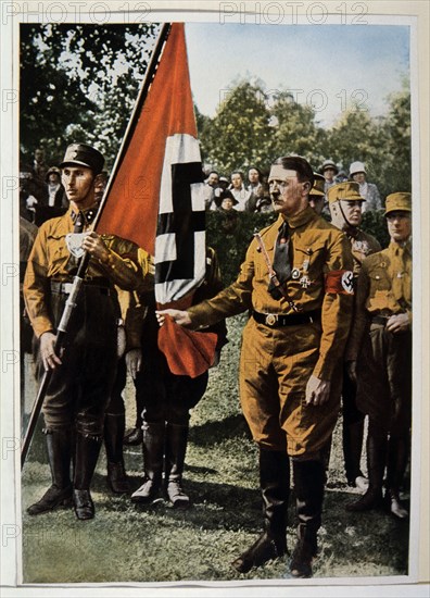 Adolf Hitler in SA Uniform, Wearing the Iron Cross, First Class, which he was Awarded in World War I, 1923