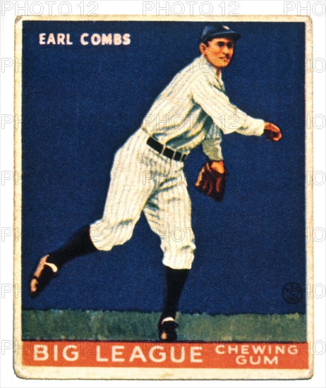 Earl Combs, New York Yankees, Trade Card