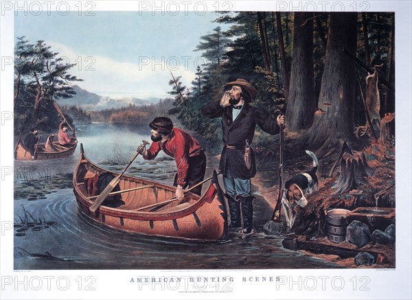 American Hunting Scenes: "An Early Start", Currier & Ives, Lithograph, 1863