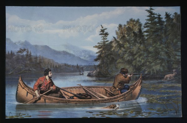 American Hunting Scenes, A Good Chance, Currier & Ives, Lithograph, 1863