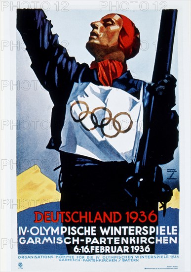 Fourth Olympic Winter Games, Garmisch-Partenkirchen, Germany, Poster, 1936