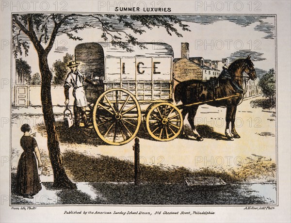 Ice Wagon, Illustration, 1880