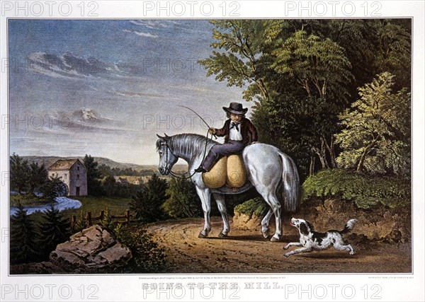 Going to the Mill, Currier & Ives, Lithograph, 1859