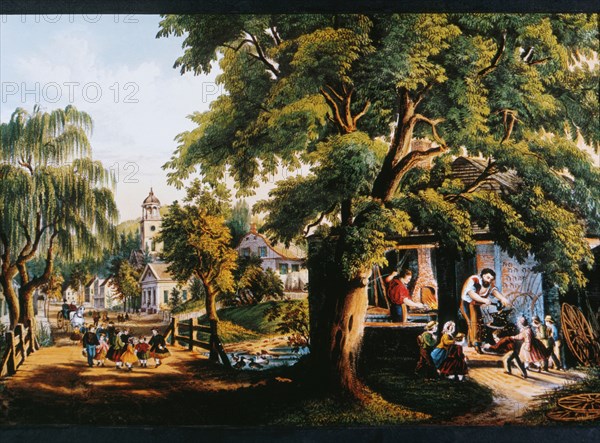 Village Blacksmith, Currier & Ives, Lithograph, 1864