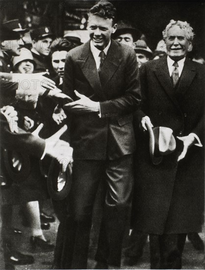 Charles Lindbergh Upon his Arrival in Paris, France, After First Trans-Atlantic Flight, May 21, 1927