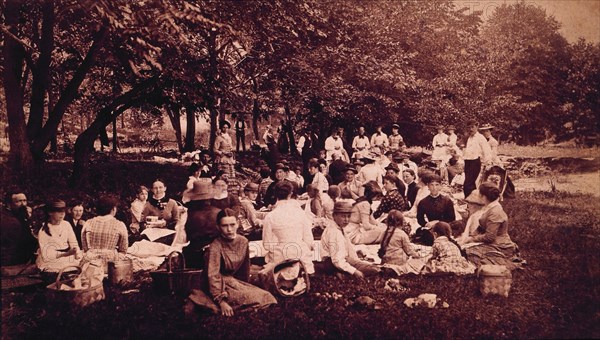 Picnic near Clinton, Iowa, USA, 1878